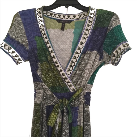 BCBGMaxAzria printed jersey tie-front dress XS - Picture 2 of 8